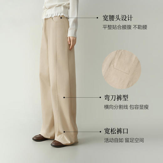 【严选】【有点KU】诗凡黎莱赛尔棉弯刀裤2026春新款宽松显瘦阔腿休闲裤女7H1450271 商品图3