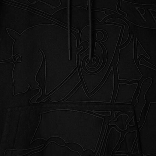 BURBERRY 巴宝莉 男士马术骑士棉混纺连帽卫衣 黑色 8098214 A1189 商品图1