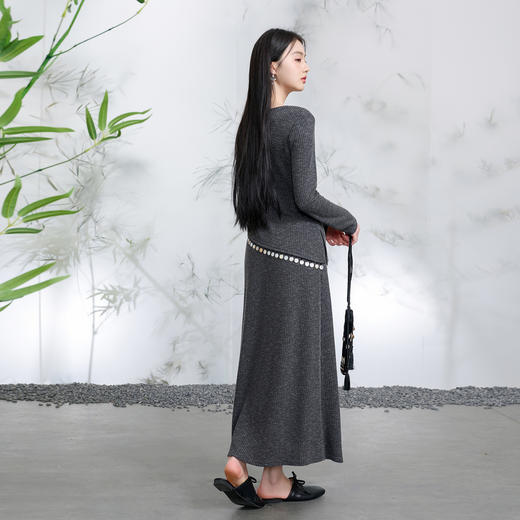 三彩【斜阳疏雨】2026春季新款新中式套装鱼尾半身裙两件套C 商品图3