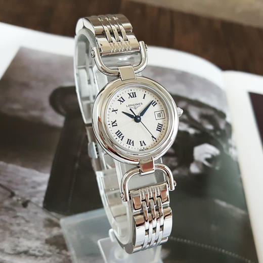 【95新】LONGINES 浪琴L6.130.4.71.6石英机芯日期显示26.5MM（女款）优雅系列精钢 170126NJS22 商品图4