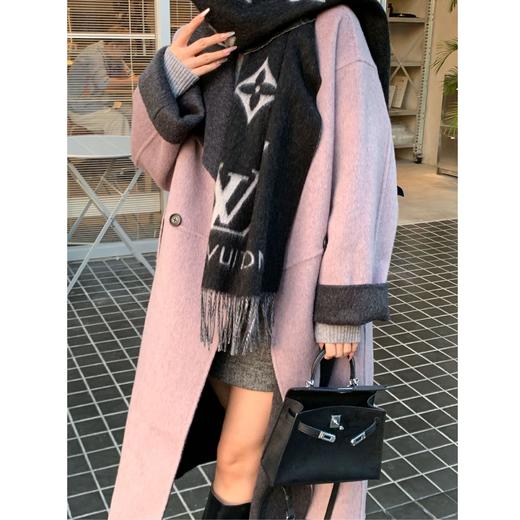 现货 【都灵大衣】100澳毛 秋冬新高级气质双色双穿澳毛手工双面尼大衣 商品图3