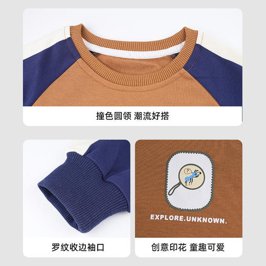 ⁵39元/件【男童长袖卫衣】TWQLBD3067咖啡色 WYY05-QTT-AYD 商品图4