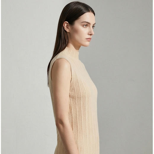 【咕咕同款】KINGDEER/KD秋冬新款女式休闲针织百搭无袖背心羊绒衫 约70g L805727经典基本款/气质款100%山羊绒鹿王 商品图11