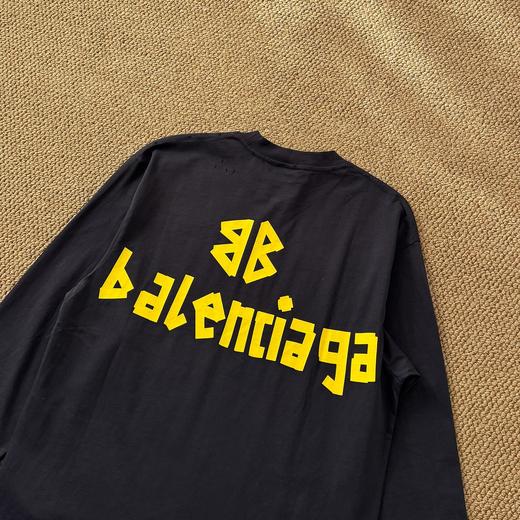 跨年售后 巴黎世家男女款胶带字母LOGO印花破坏长袖T恤 yh 340132 商品图5