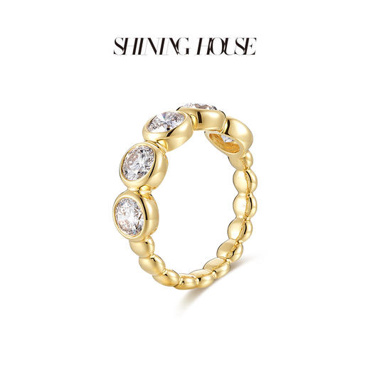 ShiningHouse[培育] 18k金钻石戒指 圆钻形1.5克拉钻人工真钻人造钻石K金戒指排钻戒指豪华钻石戒指悦己送礼臻选【此商品不支持7天无理由退货退款】预计3日发货 商品图2