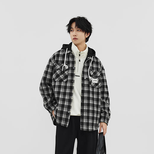 【新品上新】HX 冬季假两件带帽茄克衫C105540004101 商品图1