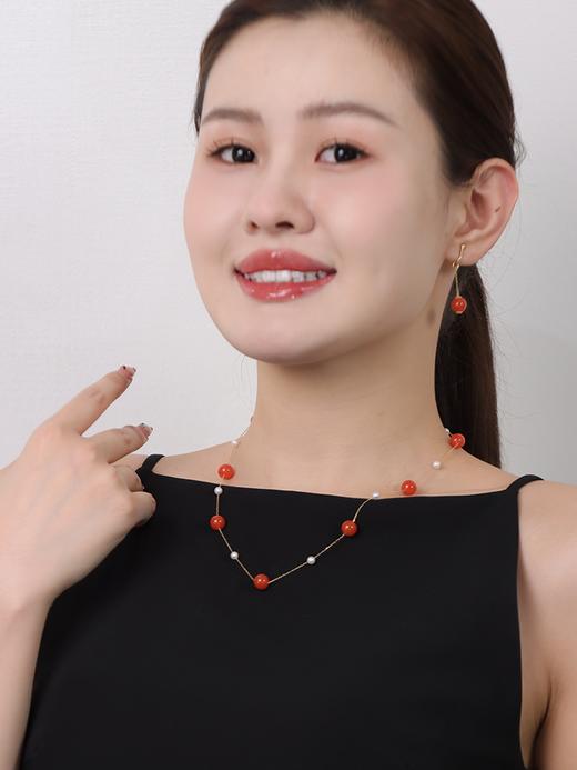 【挚友限定】满天星-18k金南红/天然珍珠项链 4-9mm 商品图4