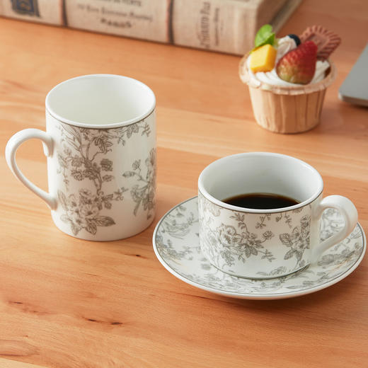 NITORI宜得利家居 陶瓷喝水杯茶杯马克杯咖啡杯碟组 Flora 商品图2