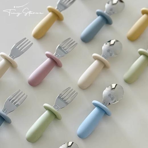 TinyStarse 冰淇淋叉勺 婴幼儿童硅胶316不锈钢辅食叉勺6月+ 商品图3