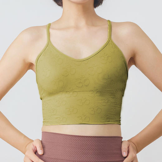 AddOne+1 New +1瑜伽运动小众设计OM印花高弹吊带V领短背心 商品图1