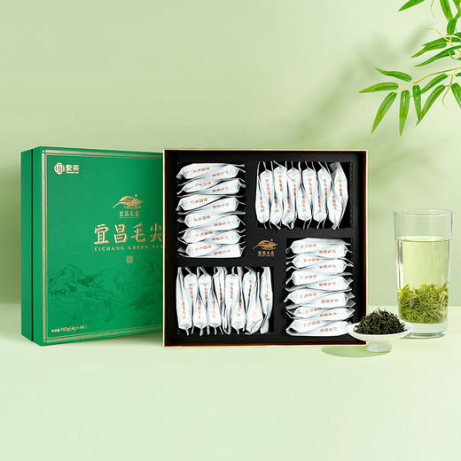 【宜茶甄选】宜昌茶叶 宜昌高山茶叶毛尖礼盒192g(4gx48)有礼袋 商品图7