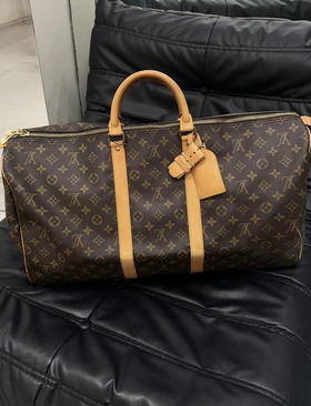 Lv keepall 50 老花 手提 旅行包