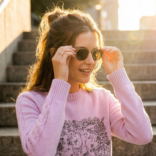 KINGDEER/KD新款线绣时尚宽松复古套头圆领羊绒衫L805686轻运动/花朵/休闲款鹿王 商品图9