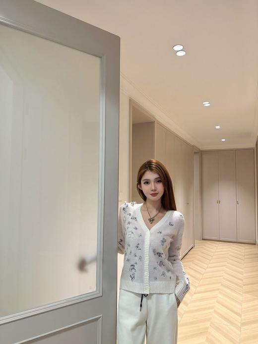 【非质量问题不退】PP06-迪奥 2025早春系列花卉刺绣幻彩纱V领针织开衫(SSJ*PP) 商品图3