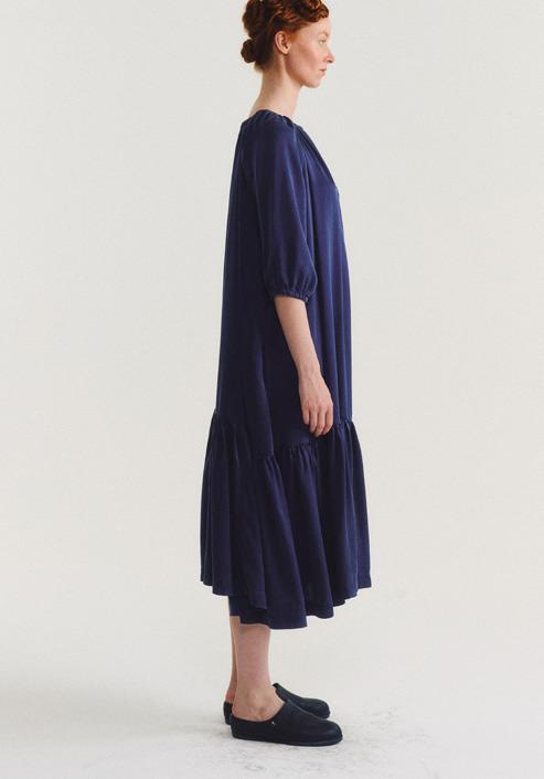 Casey Casey 26SS 宝石蓝真丝缎hiruni垂褶连衣裙 商品图1