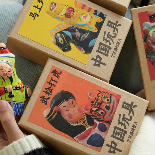 泥塑彩绘泥人玩具摆件 武松打虎马上封侯装饰品手工艺品 商品图8