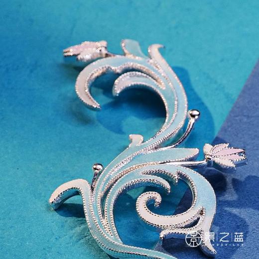 【彼达思】景之蓝 绮罗香·青霭发簪 左 珐琅首饰饰品 商品图0