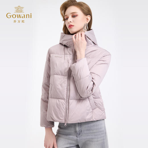 【两色可选】乔万尼新品泡芙感保暖90白鸭绒休闲连帽短款羽绒服ED4T787 商品图1