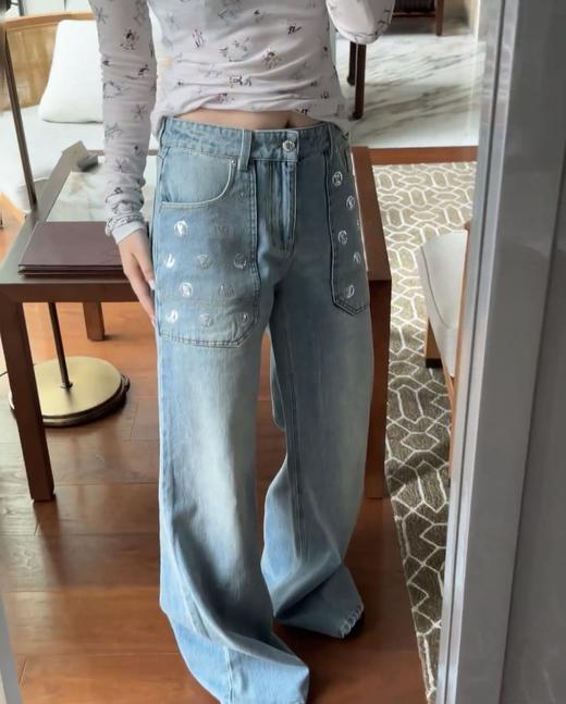 【非质量问题不退】PP16-驴家亮片牛仔裤(CC*PP) 商品图1