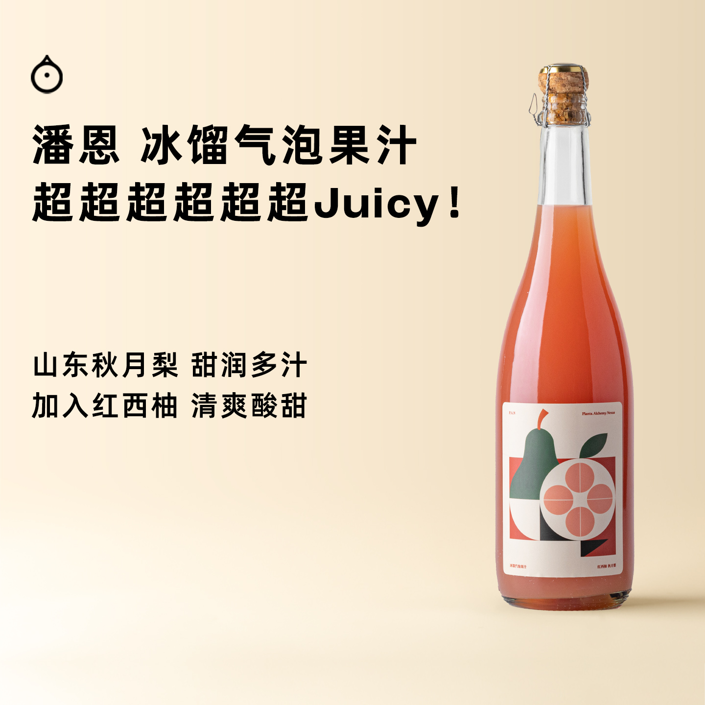 企鹅市集|潘恩 秋月梨红西柚 冰馏气泡果汁 秋月梨X西柚拼配 平衡有层次