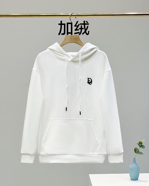 银狐绒 新款CD字母刺绣连帽加绒卫衣 商品图1