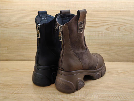 2024豪行冬款专柜正品短靴时尚舒适中跟厚底弹力布女单靴24430770 商品图4