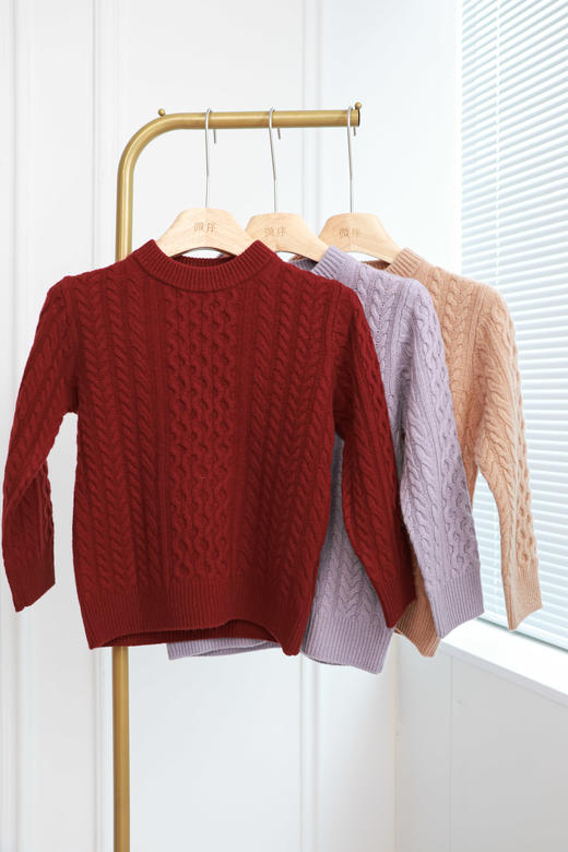 儿童韩系绞花羊毛衣 商品图0