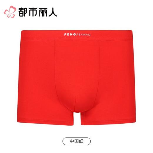 都市丽人内裤红品男士内裤40S人棉内裤人棉平角内裤氨纶头内裤FKCG0101 商品图0