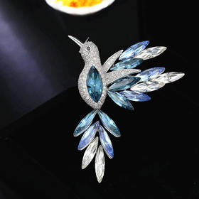 新款轻奢高档水晶小鸟胸针，小众设计感精致时尚大衣西装胸花配饰LY-Z-217