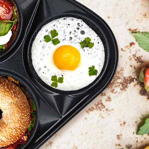 Vizzart韩国进口三孔鸡蛋汉堡煎锅 24cmx H2.1cm 商品图3