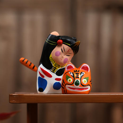 泥塑彩绘泥人玩具摆件 武松打虎马上封侯装饰品手工艺品 商品图4