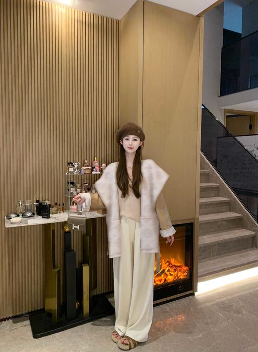 现货【老花经典】秋冬新双面撞色老花气质老钱风大衣 商品图0