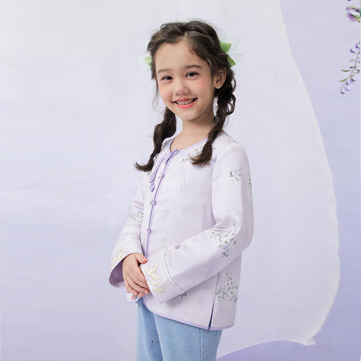 笛莎Deesha 童装女童外套2026年春季新款大童女孩儿童洋气国风刺绣外套上衣 商品图1