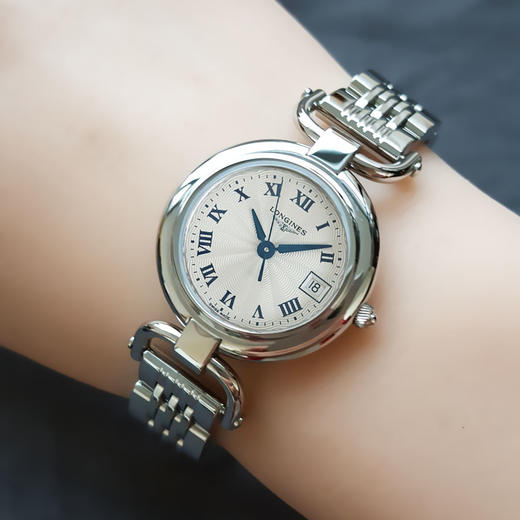 【95新】LONGINES 浪琴L6.130.4.71.6石英机芯日期显示26.5MM（女款）优雅系列精钢 170126NJS22 商品图9