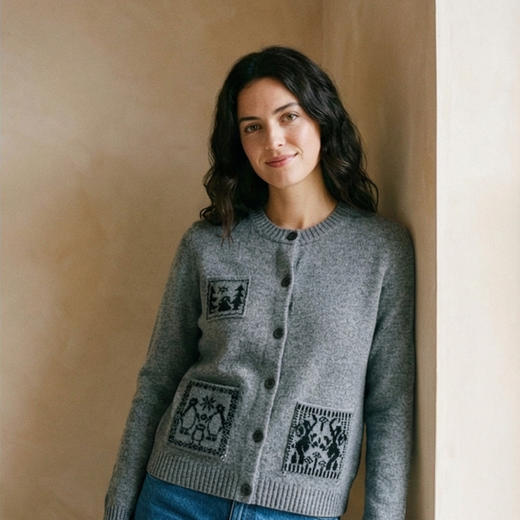 KINGDEER/KD休闲风提花不起球时尚羊绒衫L805588复古奶奶风鹿王 红色 商品图7