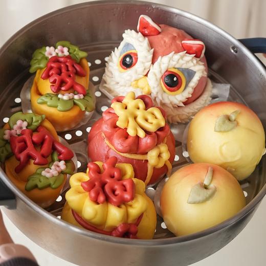 【斌哥优选】胶东花饽饽。山东非遗年味，蒸出来的艺术品。拒绝人工色素，颜色全来自新鲜果蔬榨汁。 商品图3