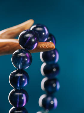 迷罗元和堂 帝王紫萤石单圈手串珠径1.3【器悟雅玩】