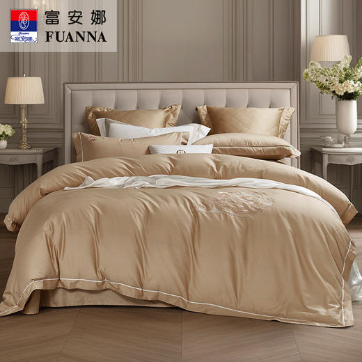 【春上新】10楼 富安娜 素绣床单四件套 / 国色系列·婉若清风 吊牌价2980~2680元 活动价 699-799元 商品图1