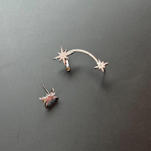 不对称双流星银针耳环-纪念日百货门店同款168644109 商品图4