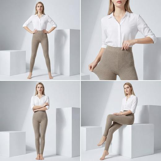 【咕咕同款】KINGDEER/KD羊绒新款女式针打底显瘦超保暖羊绒裤 约240g L804040经典基本款/气质款/100%山羊绒鹿王 商品图2