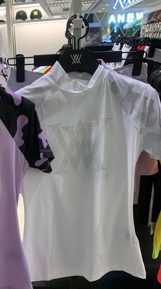 ANEW女士印花半高领外穿短袖打底，黑白经典百搭！W221607-46 商品图1