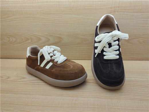 2025秋季新款豪行真皮女鞋25330686时尚平底系带休闲青春单鞋 商品图3