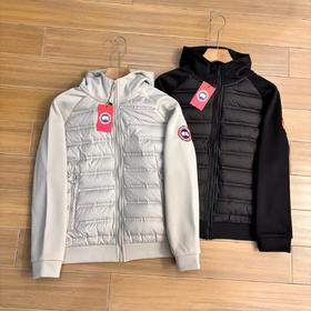 鹅拼接连帽羽绒服外套