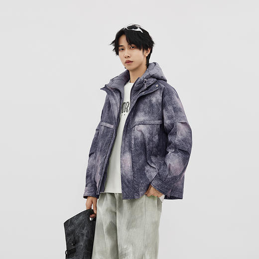 【新品上新】HX 冬季假两件短款带帽羽绒服90绒C100540007101/02 商品图2