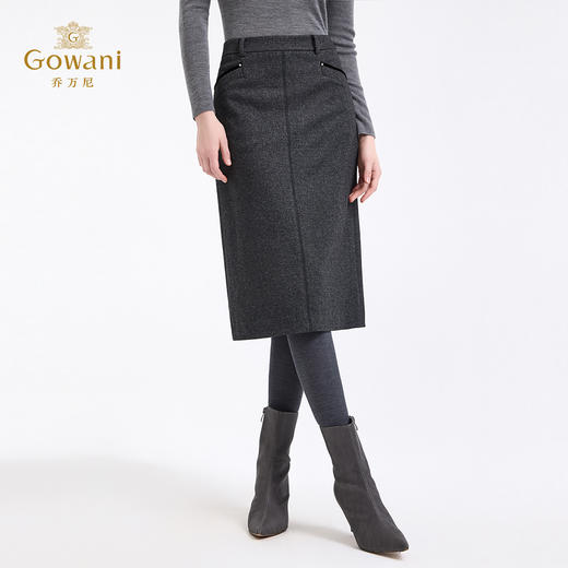 乔万尼优雅通勤气质修身人纹显瘦半身裙ED4D851 商品图2