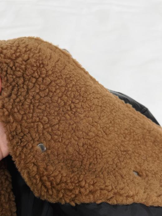 一店k 1oo%绵羊毛！90%鸭绒！一件不一样的羽绒服！又帅又暖的神仙外套！皮质软到炸！马思纯同款 宽松复古机车羊羔毛羽绒外套！ 商品图14