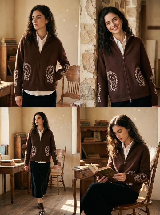 KINGDEER/KD秋冬新款女式长袖羊绒衫L805816复古奶奶风鹿王 商品图2