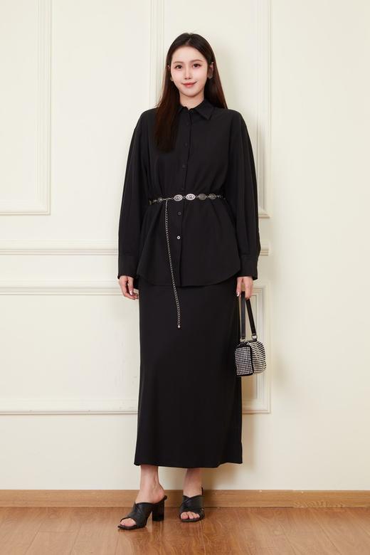 Kai & Kiera 黑色显瘦百搭垂坠直筒半裙 22044 商品图6