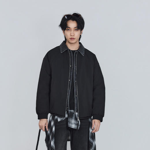 【新品上新】HX 冬季假两件短款翻领羽绒服年轻时尚Z100540085101 商品图1