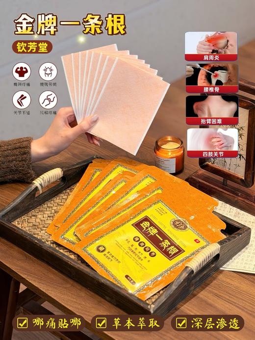 【多妈团购 钦芳堂·金牌一条根 3盒装】贴上冰冰凉凉，快速发热~ 深层渗透直达痛点，关节和肌肉不适都能舒缓，随意裁剪，哪里疼痛贴哪里，持续舒缓6小时-今亿 商品图0